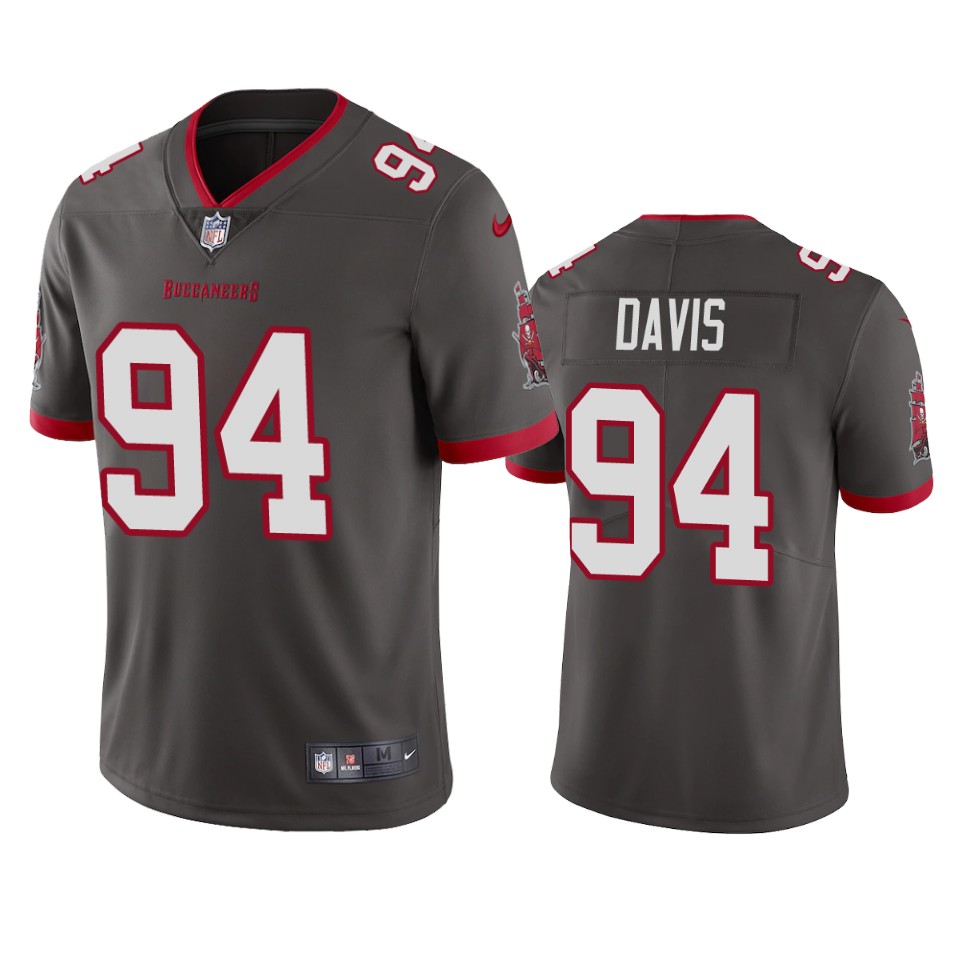 Tampa Bay Buccaneers Men Nike NFL  #94  Khalil Davis Pewter Vapor Untouchable Limited Jersey->tampa bay buccaneers->NFL Jersey